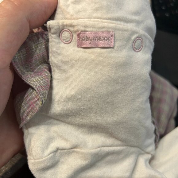 Vtg‎ Mexx Baby Dress Long Sleeve | Peter Pan Collar | Plaid Skirt | 6-9M Mauve - Picture 5 of 7